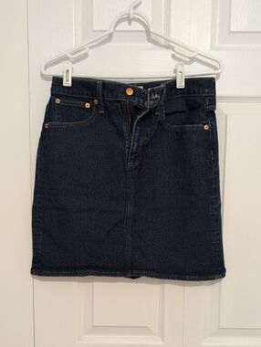 J. Crew Denim Skirt in Dark Blue with Contrast Stitching